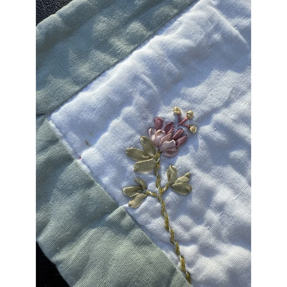 Nice Floral Embroidered 65% Linen 45% Cotton Pillowcase 23 X 29